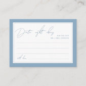 ブルーのあるデートナイトのアイデア　ブライダルシャワー エンクロージャーカード (正面)