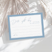 ブルーのあるデートナイトのアイデア 結婚式前日 エンクロージャーカード