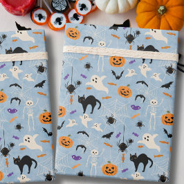 ブルーのおばけの一歳のハロウィンお誕生日おめでとう ラッピングペーパー