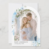 ブルーのおぼれんぼベイビー ブルーム フラワーボーイ ベイビーシャワー 招待状 (裏面)