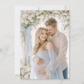 ブルーのお花のベイビーシャワー　ベイビーイン・ブルーム 招待状 (裏面)