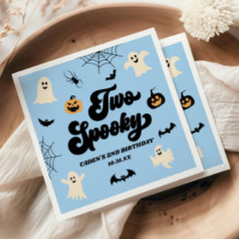 ブルーのかわいいハロウィン2歳の誕生日パーティー スタンダードカクテルナプキン