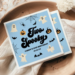 ブルーのかわいいハロウィン2歳の誕生日パーティー スタンダードカクテルナプキン