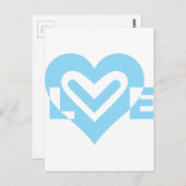 ブルーのかわいいラブグラフィック ポストカード (正面/裏面)