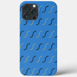 ブルーのくねくね模様 iPhone 13 PRO MAXケース