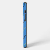 ブルーのくねくね模様 iPhoneケース (左側面)