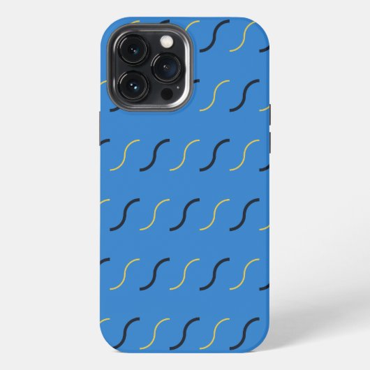 ブルーのくねくね模様 iPhoneケース (裏面)