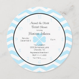 ブルーのまわりにでブライダルシャワーの招待状 招待状