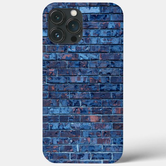 ブルーのむき出しレンガ クール Case-Mate iPhoneケース (裏面)