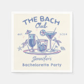 ブルーのんびりビーチコックテールバチェロレッテパーティー スタンダードカクテルナプキン (正面)