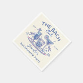 ブルーのんびりビーチコックテールバチェロレッテパーティー スタンダードカクテルナプキン (角)