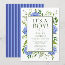 ブルーのアジサイでIt's A Boy Baby Shower