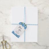 ブルーのアジサイの花の ブライダルシャワー ありがとう ギフトタグ (より糸付き)