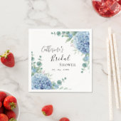 ブルーのアジサイの花を飾ったブライダルシャワー スタンダードカクテルナプキン (インサイチュ)