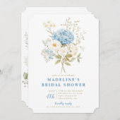 ブルーのアジサイ ブライダルシャワー 招待状 (正面/裏面)