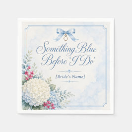 ブルーのアジサイ Something Blue ブライダルシャワー スタンダードカクテルナプキン