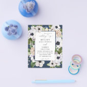 ブルーのアネモネの白い花の結婚式 - ブルー チラシ (シングル)