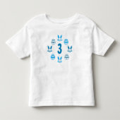 ブルーのイースター 3歳の誕生日 トドラーTシャツ (正面)