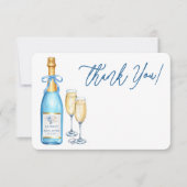 ブルーのウェディングシャワーの感謝カード サンキューカード (正面)