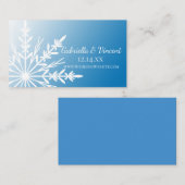 ブルーのウェブサイトに白い結婚スノーフレーク エンクロージャーカード (正面/裏面)