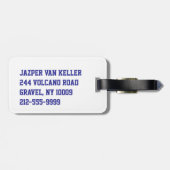 ブルーのウォーター・ボーイ・ボリボール ラゲッジタグ (裏面横)