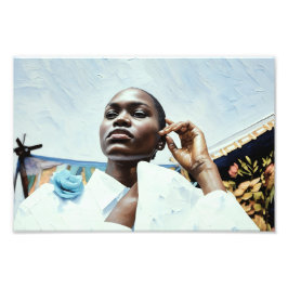 ブルーのエレガンス フォトプリント           