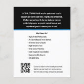 ブルーのカスタムセキュリティーガードサービス会社ロゴ チラシ (裏面)