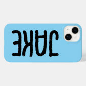 ブルーのカスタム名入りのiPhoneケース Case-Mate iPhoneケース (裏面 (横))