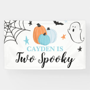 ブルーのカボチャのハロウィン2歳の誕生日おめでとう 横断幕