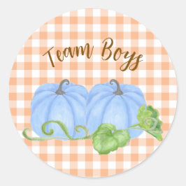 ブルーのカボチャの双子ジェンダーリビール Team Boys ラウンドシール