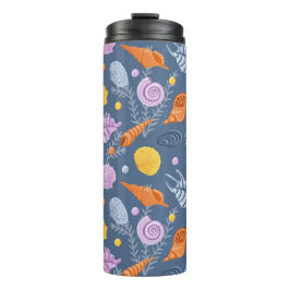 ブルーのカラフルな貝殻とアルガーズ タンブラー