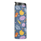 ブルーのカラフルな貝殻とアルガーズ タンブラー (回転右)