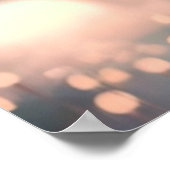 ブルーのキュートな狐　パリ・エッフェル塔　オーダーメイド ポスター (角)