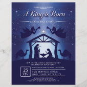ブルーのキリスト降誕の教会のクリスマス チラシ (正面)