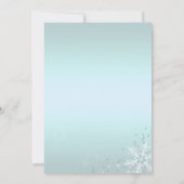 ブルーのキンチェアラ ウィンター ワンダーランドの雪の結晶 招待状 (裏面)