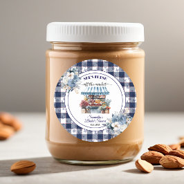 ブルーのギンガムが手に入らない フローラル ブライダルシャワー ラウンドシール