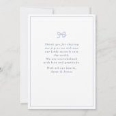 ブルーのギンガムの男の子の誕生お知らせ写真カード 招待状 (裏面)