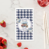 ブルーのギンガムオフザマーケットの花のプリンセスシャワー (インサイチュ)