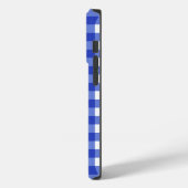 ブルーのギンガムチェックモノグラム Case-Mate iPhoneケース (裏面 / 左)