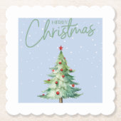 ブルーのクリスマスコースター ペーパーコースター (正面)