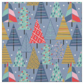 ブルーのクリスマスシーズンパターン ファブリック (クローズアップ)
