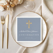 ブルーのクロス ダスティブルー 男の子 確認式 スタンダードカクテルナプキン