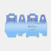 ブルーのグリッター スパークル サンクス フェイバーボックス (折り畳みなし)