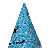 ブルーのグリッター ダックスフンド パーティー ハット (右)