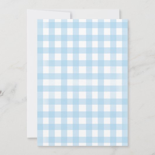 ブルーのゴールデンドゥードル犬 ゴールデンユーアー ファーストバースデー 招待状 (裏面)