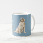 ブルーのサングラス かっこいい犬 コーヒーマグカップ (正面右)