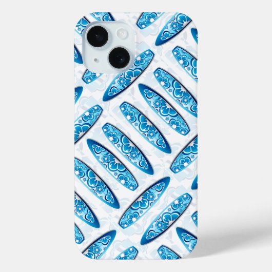 ブルーのサーフボード柄 Case-Mate iPhoneケース (裏面)
