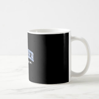 ブルーのシノワズリーフラワー 花婿の母 コーヒーマグカップ