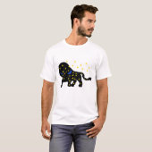 ブルーのシルエットデザイン Tシャツ (正面フル)