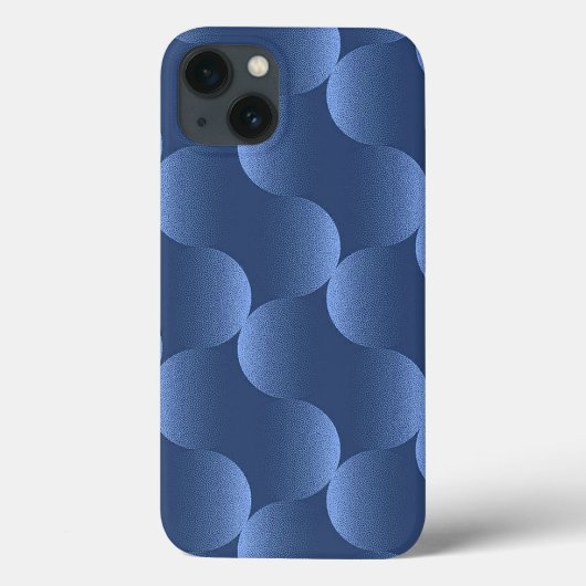 ブルーのジオメトリックウェーブ柄マット仕上げ Case-Mate iPhoneケース (裏面)
